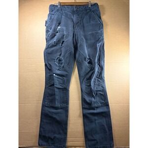 Carhartt Rugged Flex Double Front Work Pants Mens 32x30 Gray Distressed Workwear